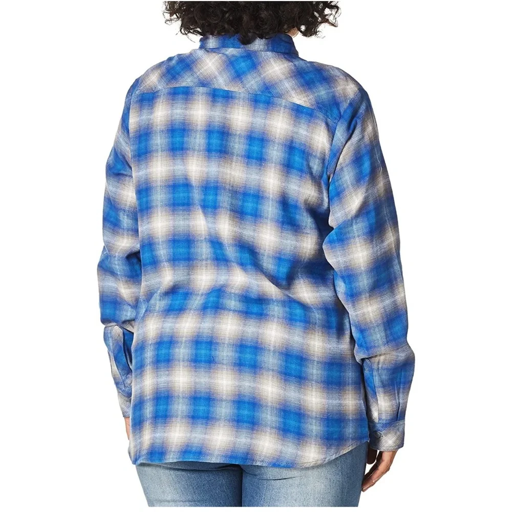 Dickies Women’s Long Sleeve Plaid Flannel Shirt - Picture 3 of 8